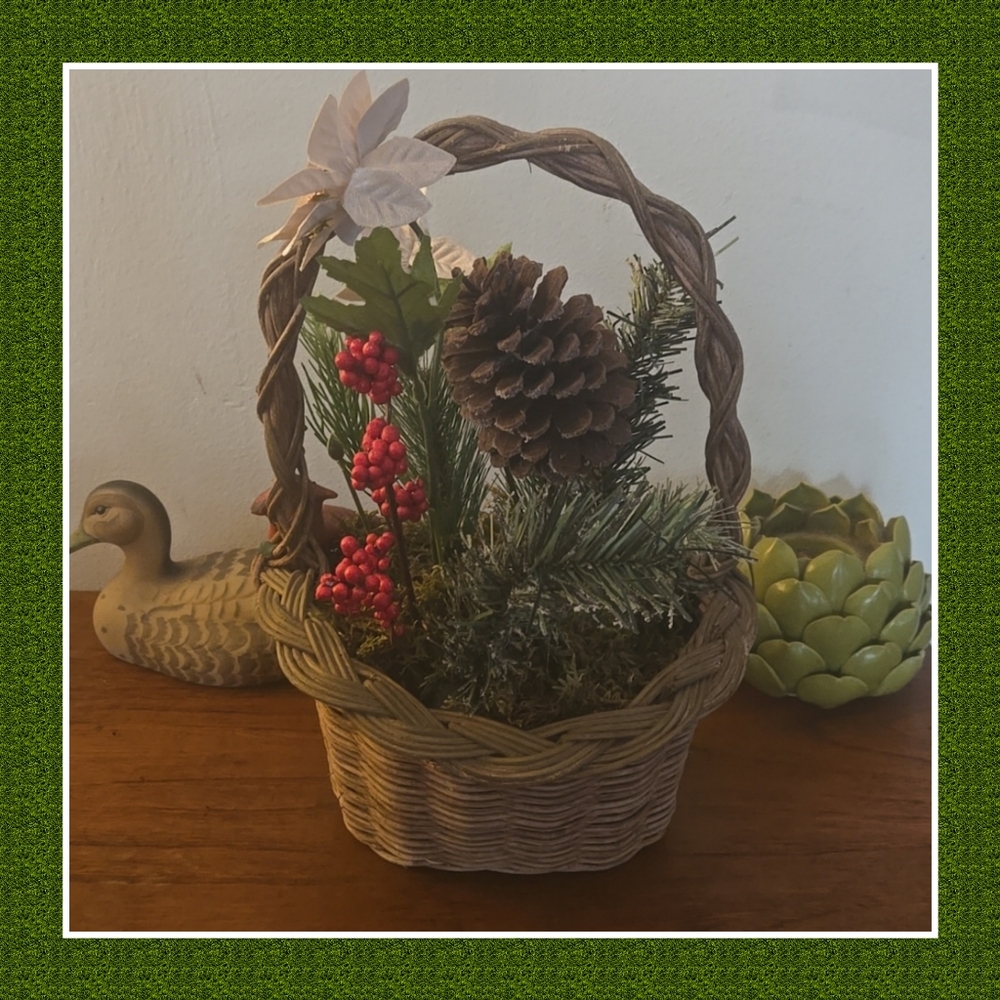Basket with winter florals